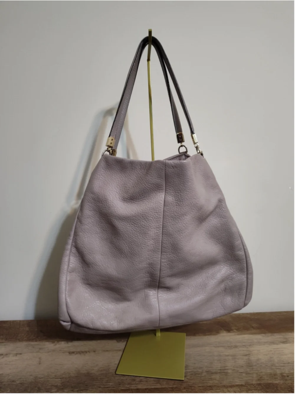 Women's Coach Leather Hobo Bag One Size Beige